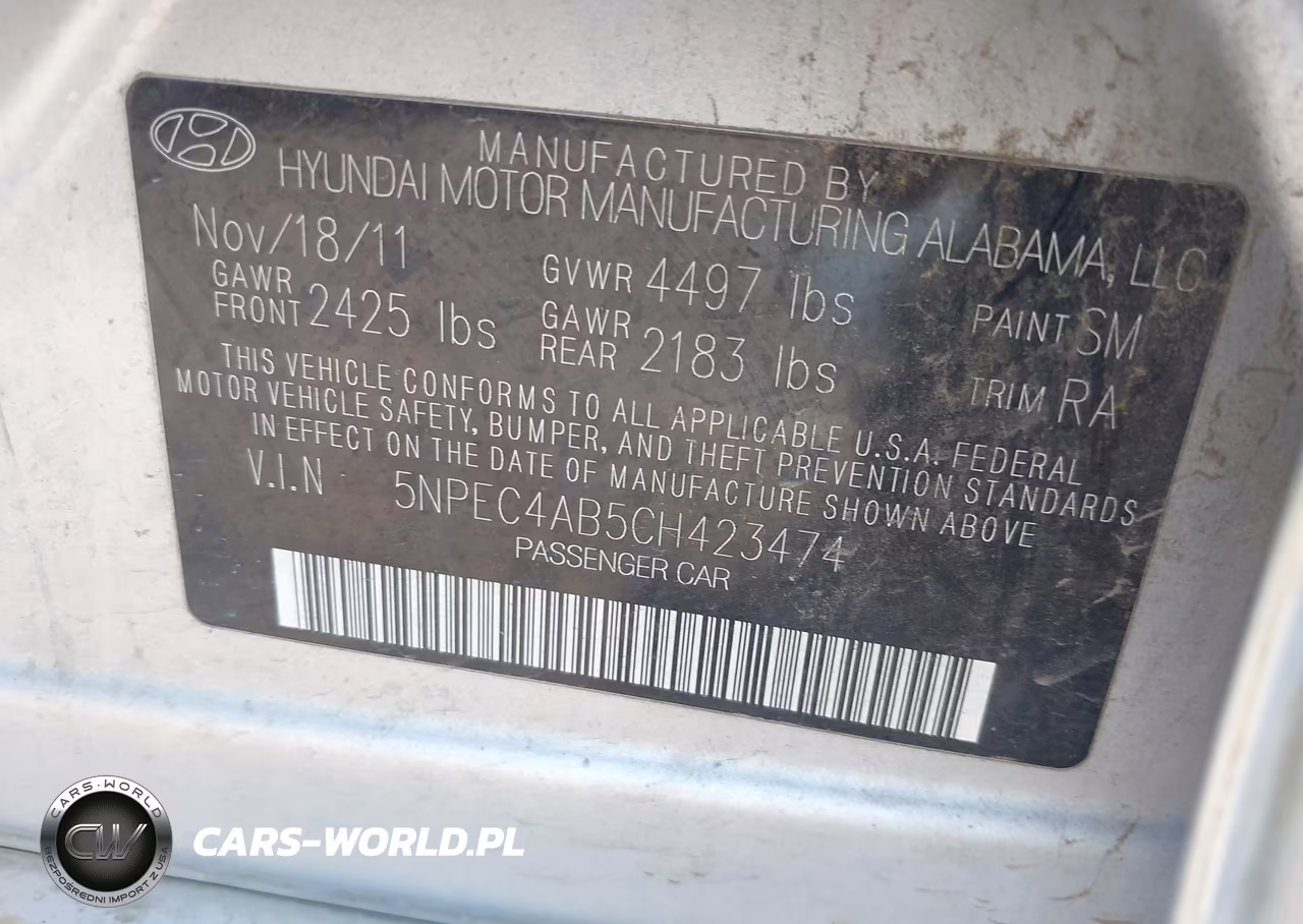 2012 Hyundai Sonata Se 2.0T VIN:5NPEC4AB5CH423474 - 9