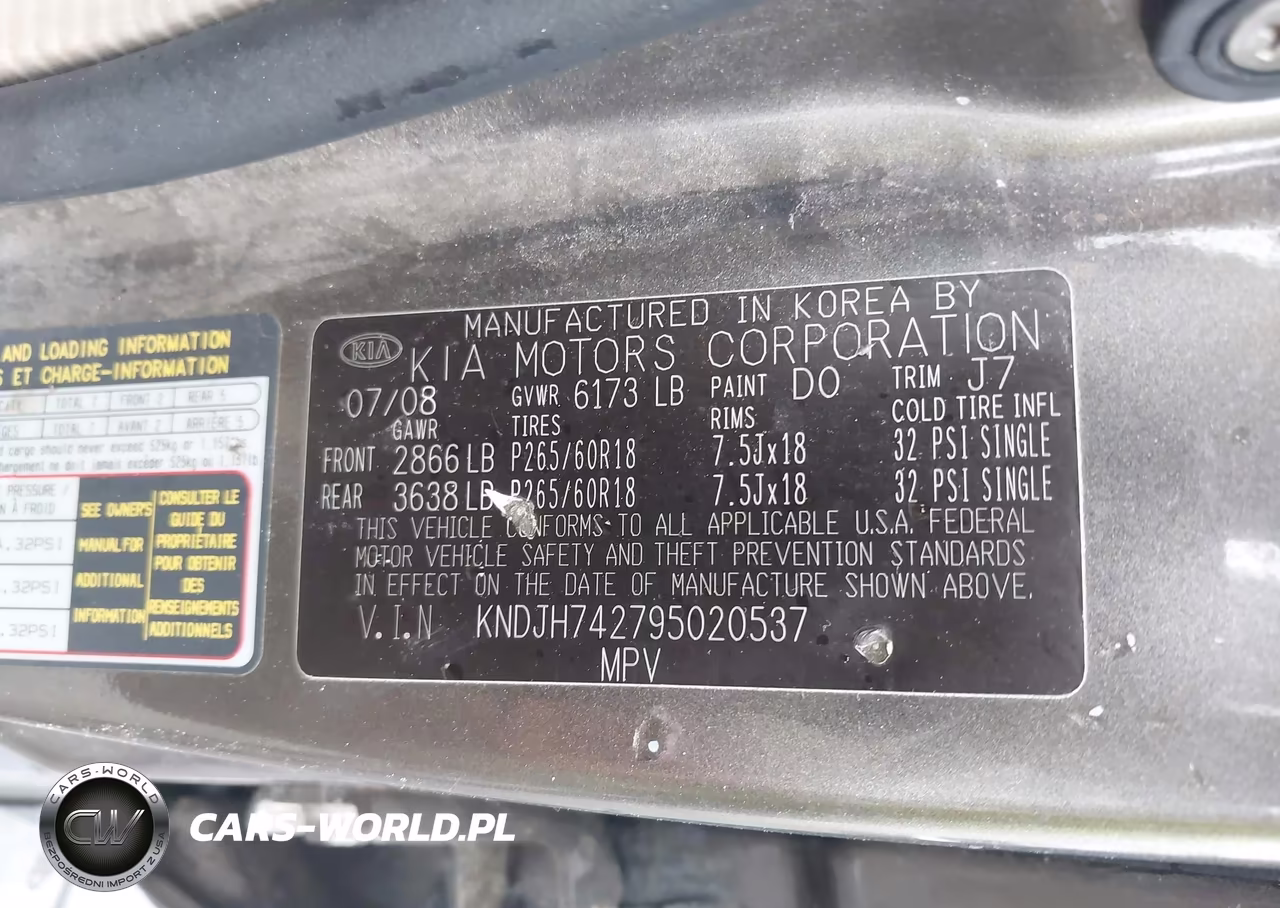 2009 Kia Borrego Ex V8 VIN:KNDJH742795020537 - 9