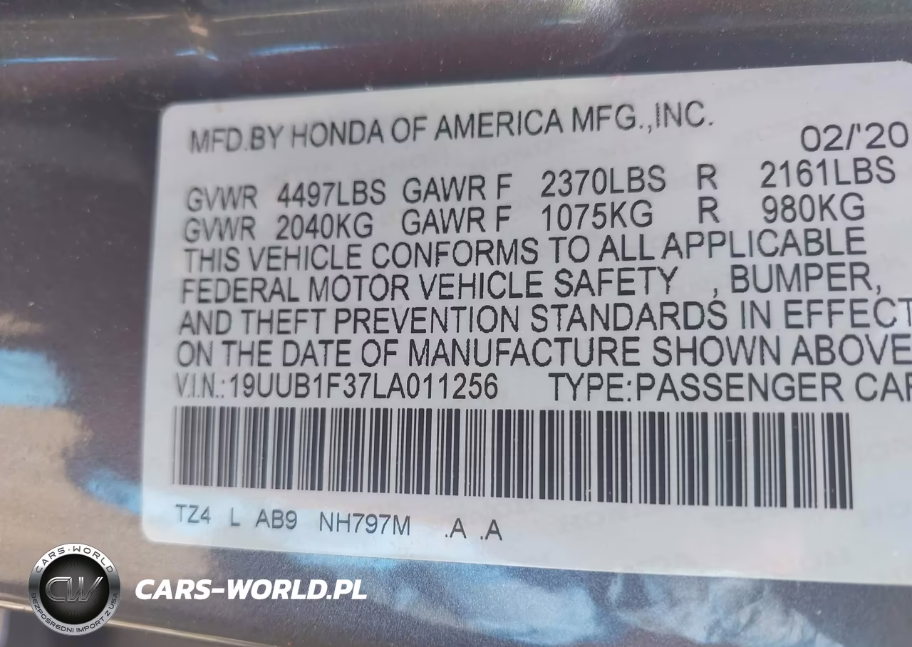 2020 Acura Tlx VIN:19UUB1F37LA011256 - 9