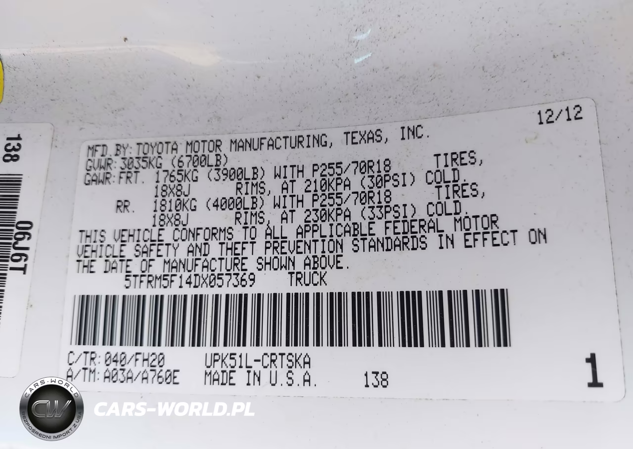 2013 Toyota Tundra Grade 4.6L V8 VIN:5TFRM5F14DX057369 - 9