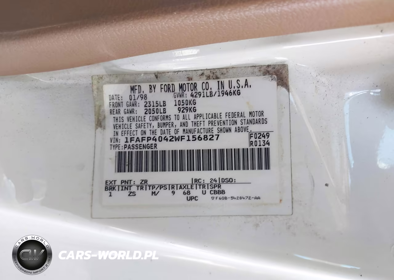 1998 Ford Mustang VIN:1FAFP4042WF156827 - 9