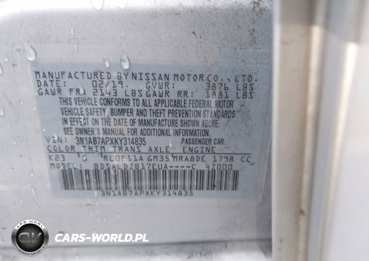 2019 Nissan Sentra Sv VIN:3N1AB7APXKY314835 - 9