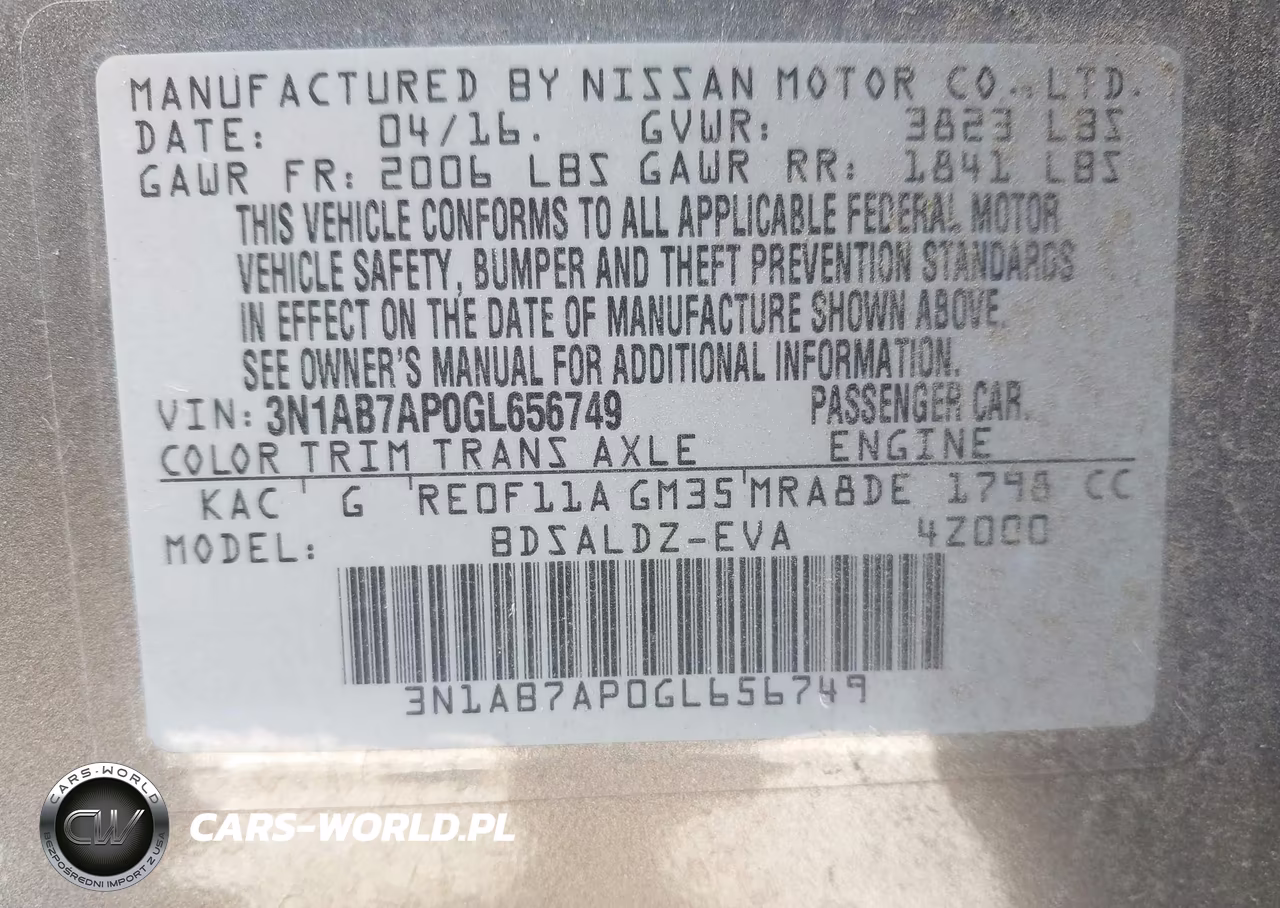 2016 Nissan Sentra Fe+ S-S-Sl-Sr-Sv VIN:3N1AB7AP0GL656749 - 9
