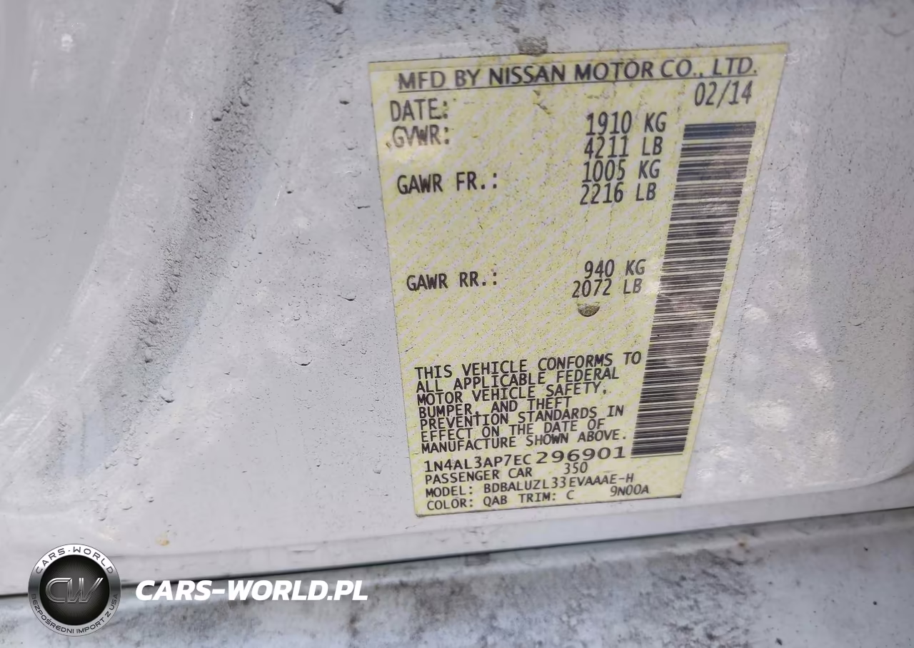 2014 Nissan Altima 2.5 Sv VIN:1N4AL3AP7EC296901 - 9