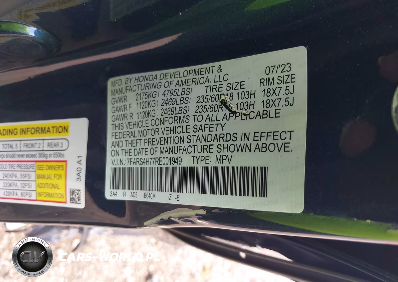 2024 Honda Cr-V Ex-L Awd VIN:7FARS4H77RE001949 - 9