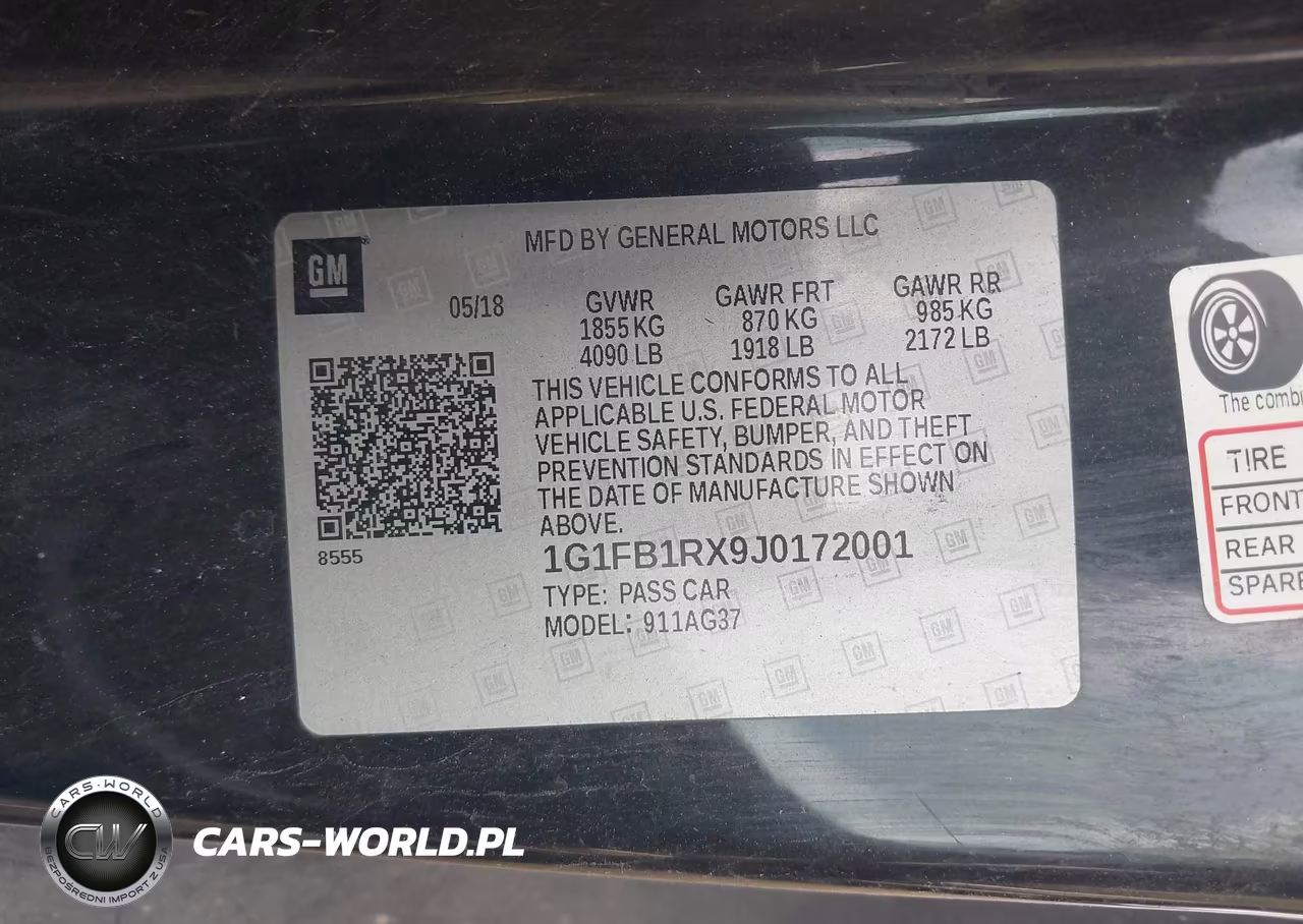 2018 Chevrolet Camaro 1Lt VIN:1G1FB1RX9J0172001 - 9