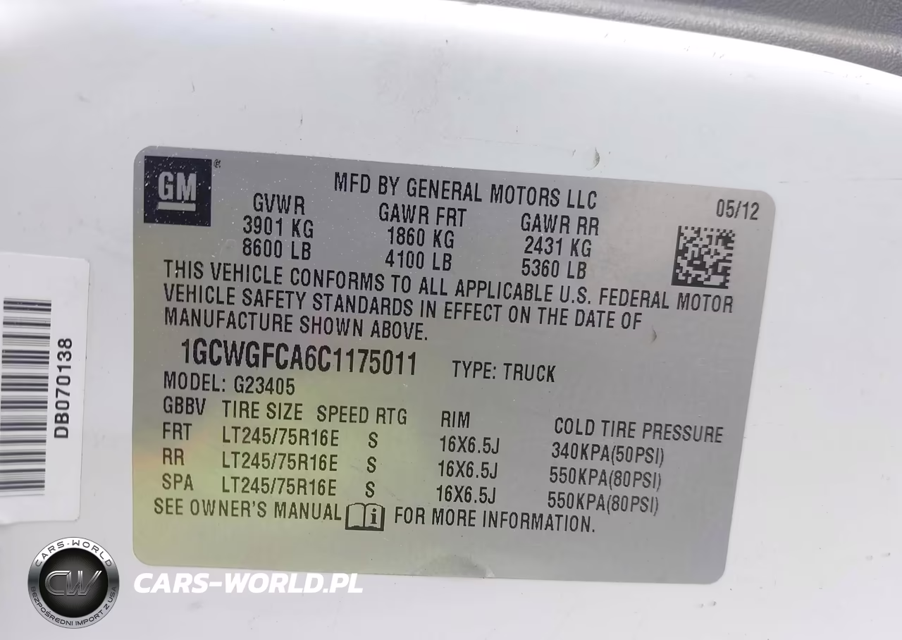 2012 Chevrolet Express 2500 Work Van VIN:1GCWGFCA6C1175011 - 9