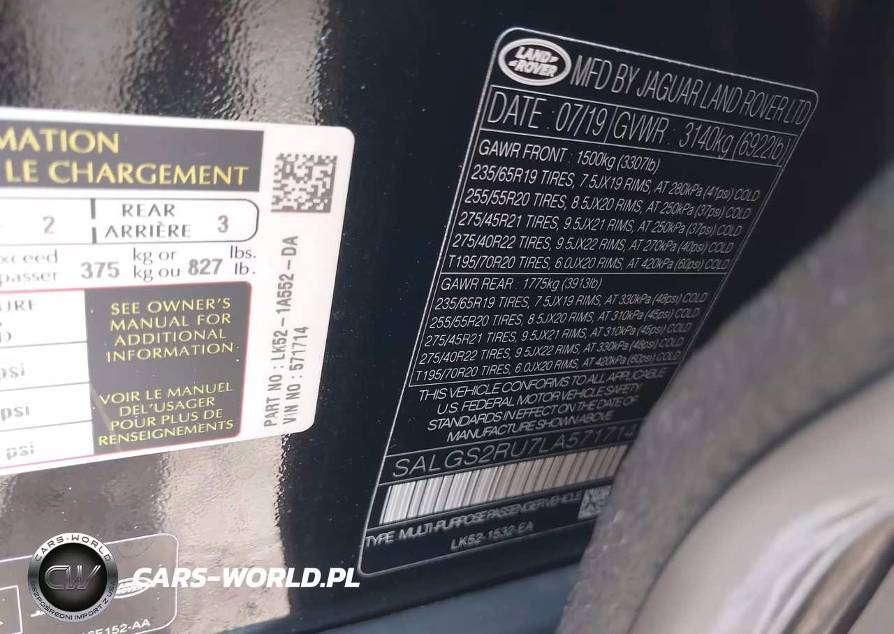 2020 Land Rover Range Rover Hse VIN:SALGS2RU7LA571714 - 9