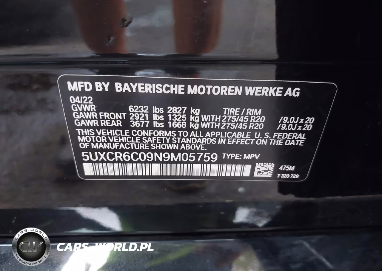 2022 BMW X5 xDrive40I VIN:5UXCR6C09N9M05759 - 9