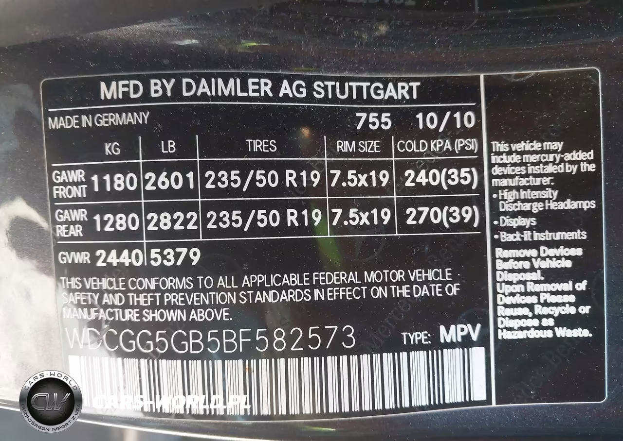 2011 Mercedes-Benz Glk 350 VIN:WDCGG5GB5BF582573 - 9