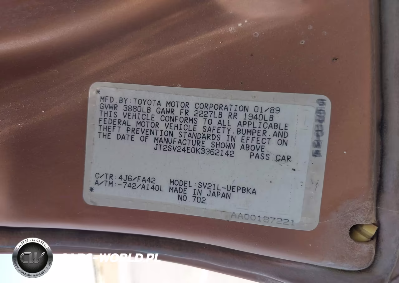 1989 Toyota Camry VIN:JT2SV24E0K3362142 - 9
