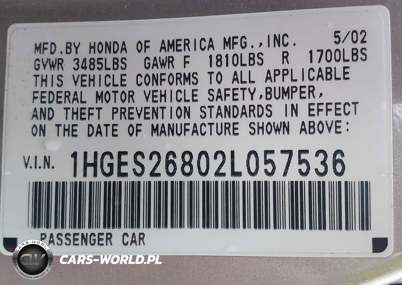 2002 Honda Civic Ex VIN:1HGES26802L057536 - 9