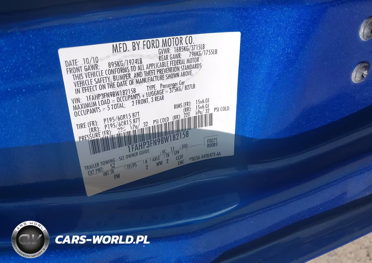 2011 Ford Focus Se VIN:1FAHP3FN9BW182158 - 9