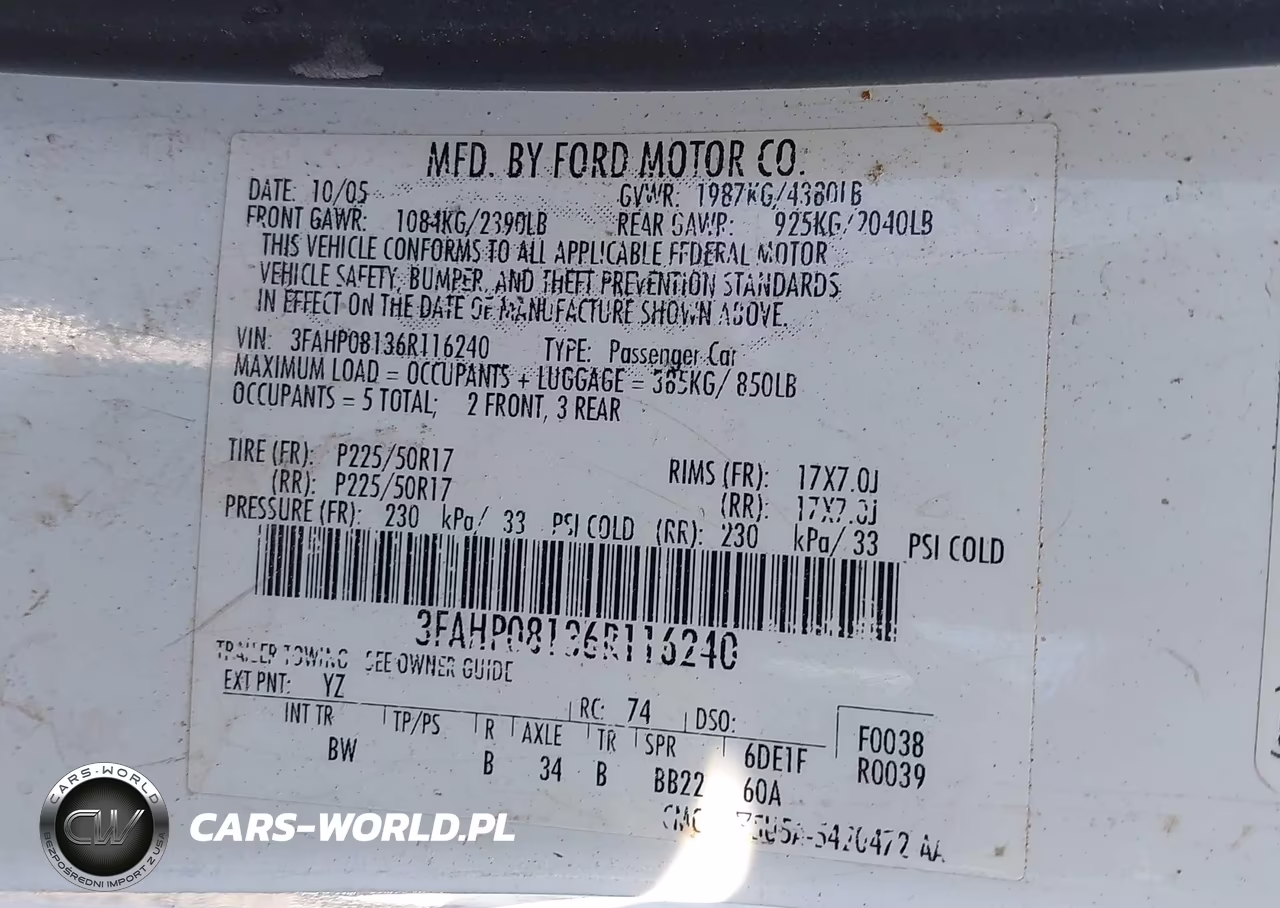 2006 Ford Fusion Sel VIN:3FAHP08136R116240 - 9