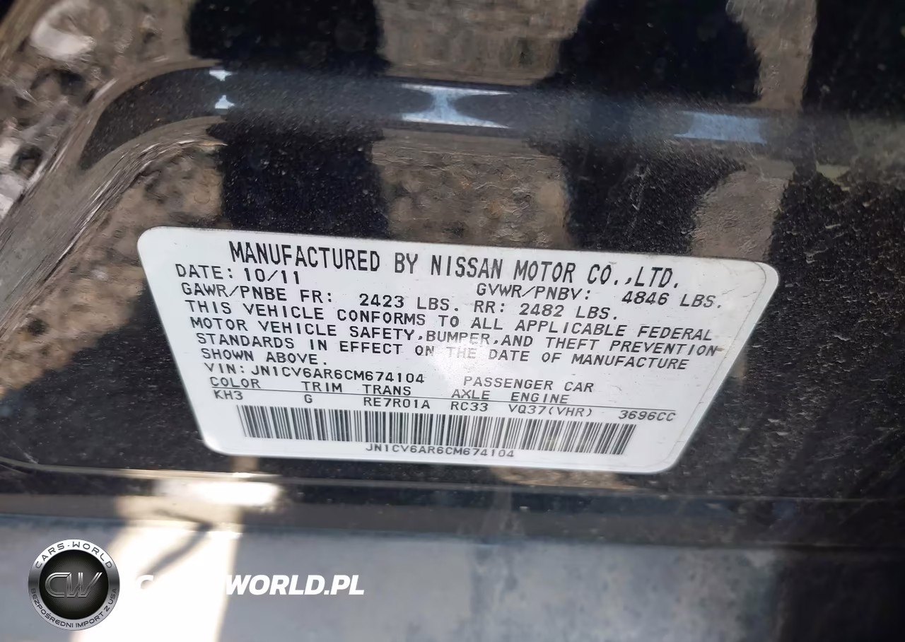 2012 Infiniti G37X VIN:JN1CV6AR6CM674104 - 9