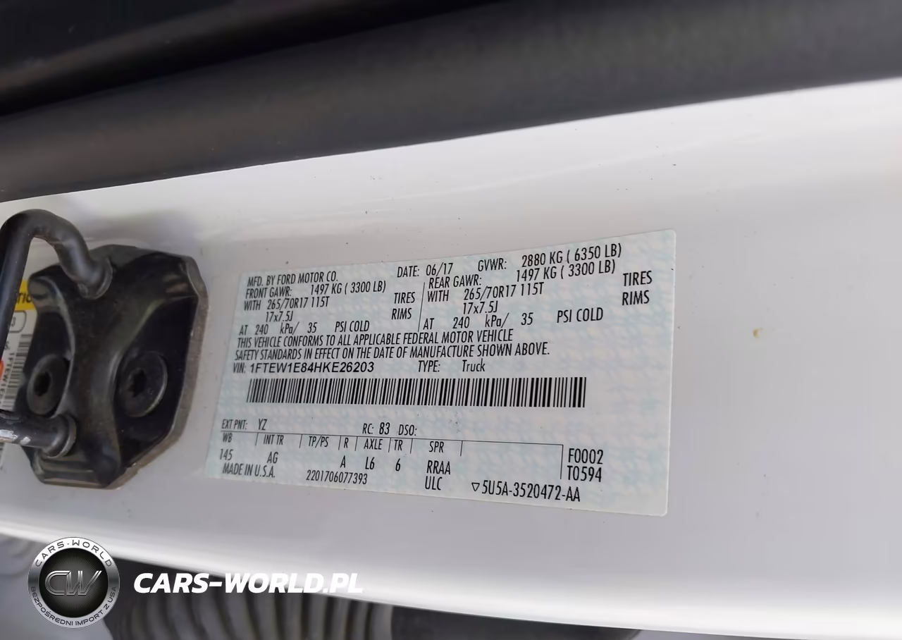 2017 Ford F150 Supercrew VIN:1FTEW1E84HKE26203 - 5