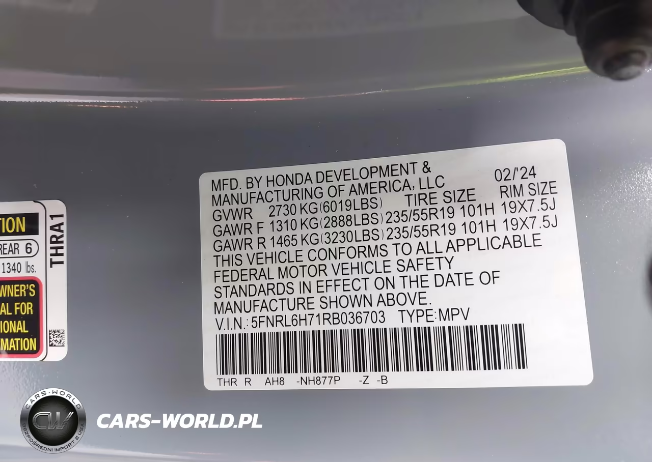 2024 Honda Odyssey Sport VIN:5FNRL6H71RB036703 - 9