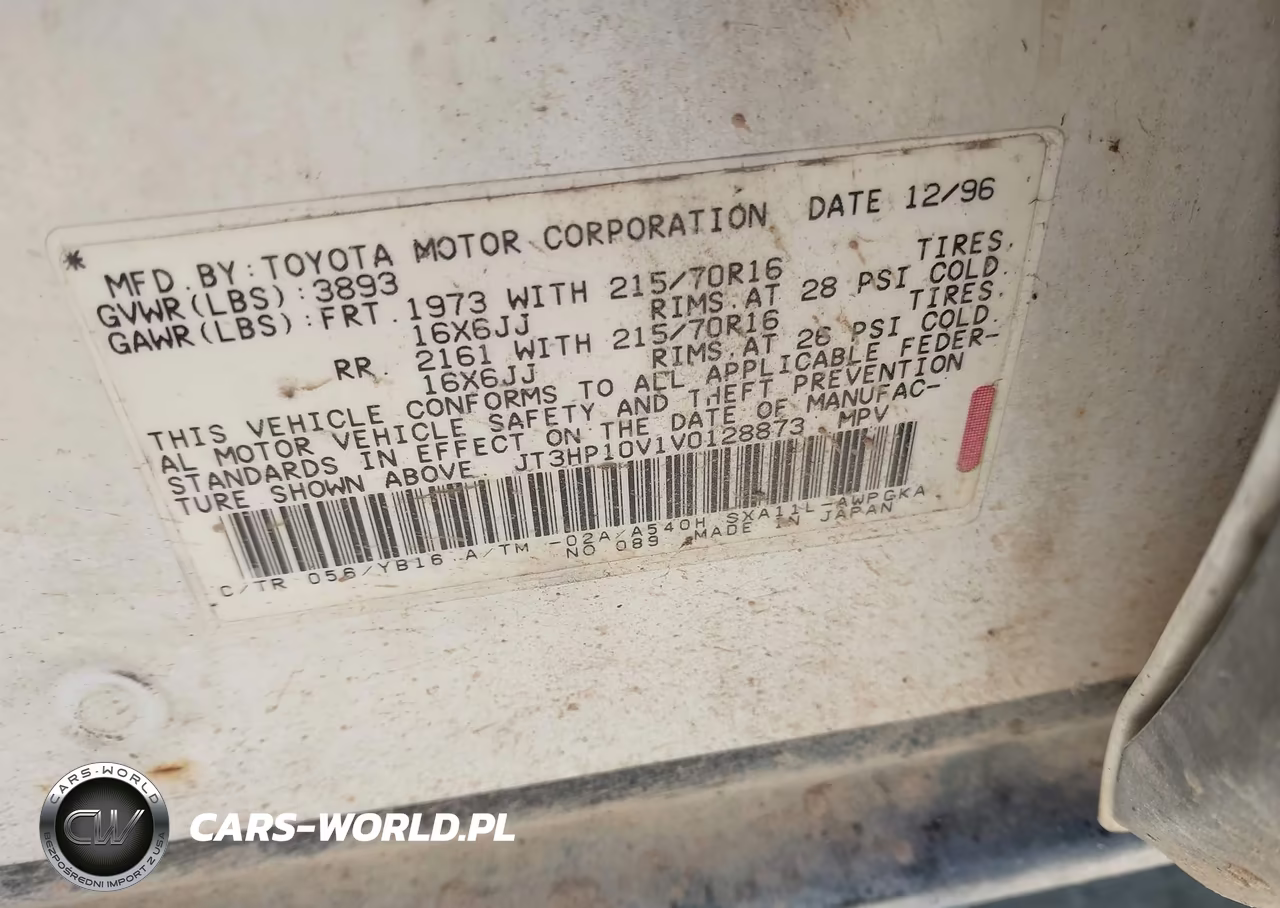 1997 Toyota Rav4 VIN:JT3HP10V1V0128873 - 9