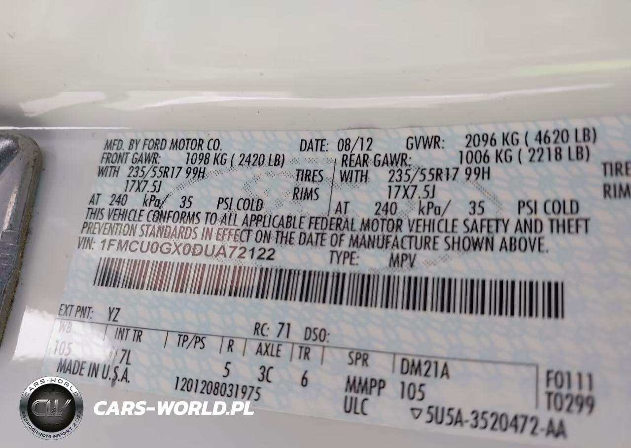 2013 Ford Escape Se VIN:1FMCU0GX0DUA72122 - 9