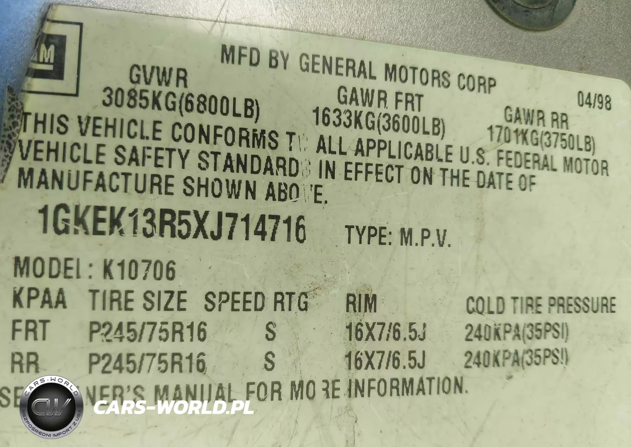 1999 GMC Yukon Sle VIN:1GKEK13R5XJ714716 - 9