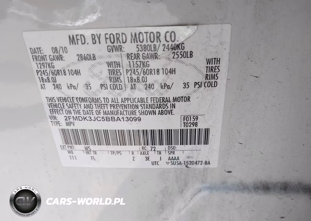2011 Ford Edge Sel VIN:2FMDK3JC5BBA13099 - 9