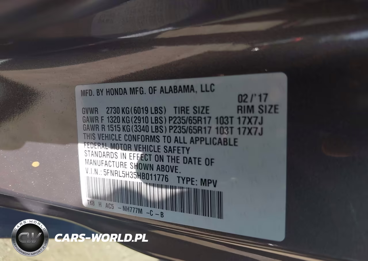 2017 Honda Odyssey Se VIN:5FNRL5H35HB011776 - 9