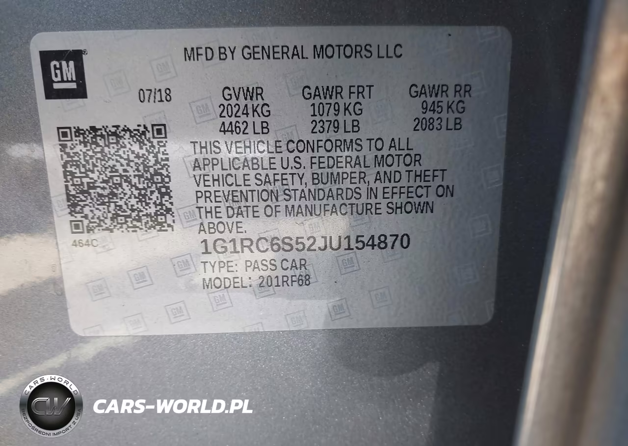 2018 Chevrolet Volt Lt VIN:1G1RC6S52JU154870 - 9