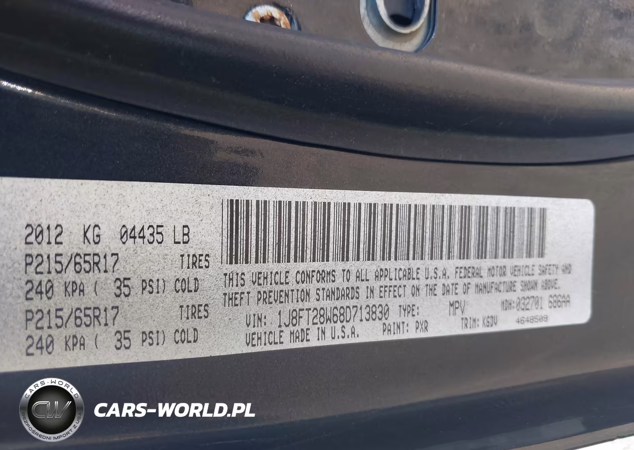 2008 Jeep Patriot Sport VIN:1J8FT28W68D71383 - 9