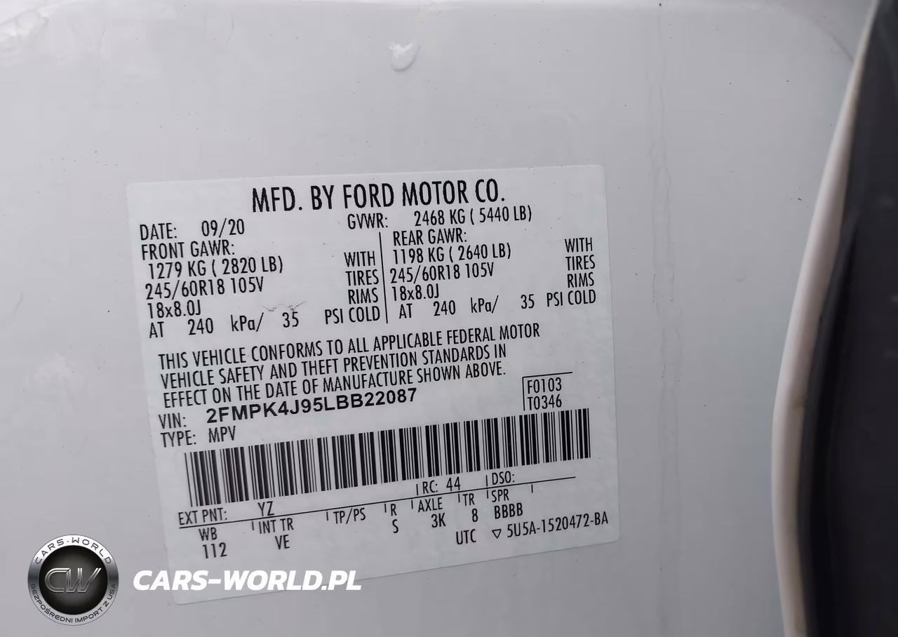 2020 Ford Edge Sel VIN:2FMPK4J95LBB22087 - 9