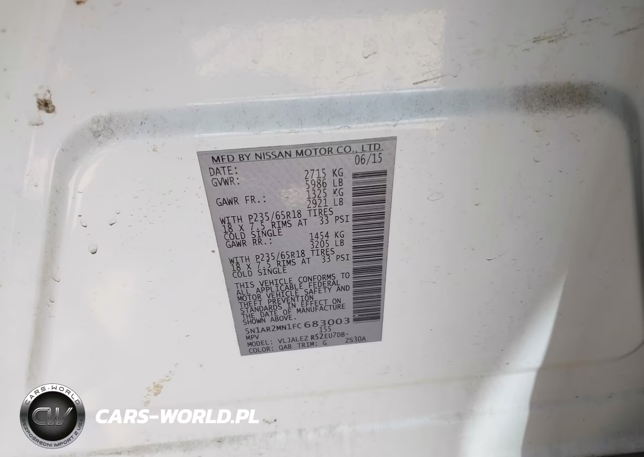 2015 Nissan Pathfinder Sv VIN:5N1AR2MN1FC683003 - 9