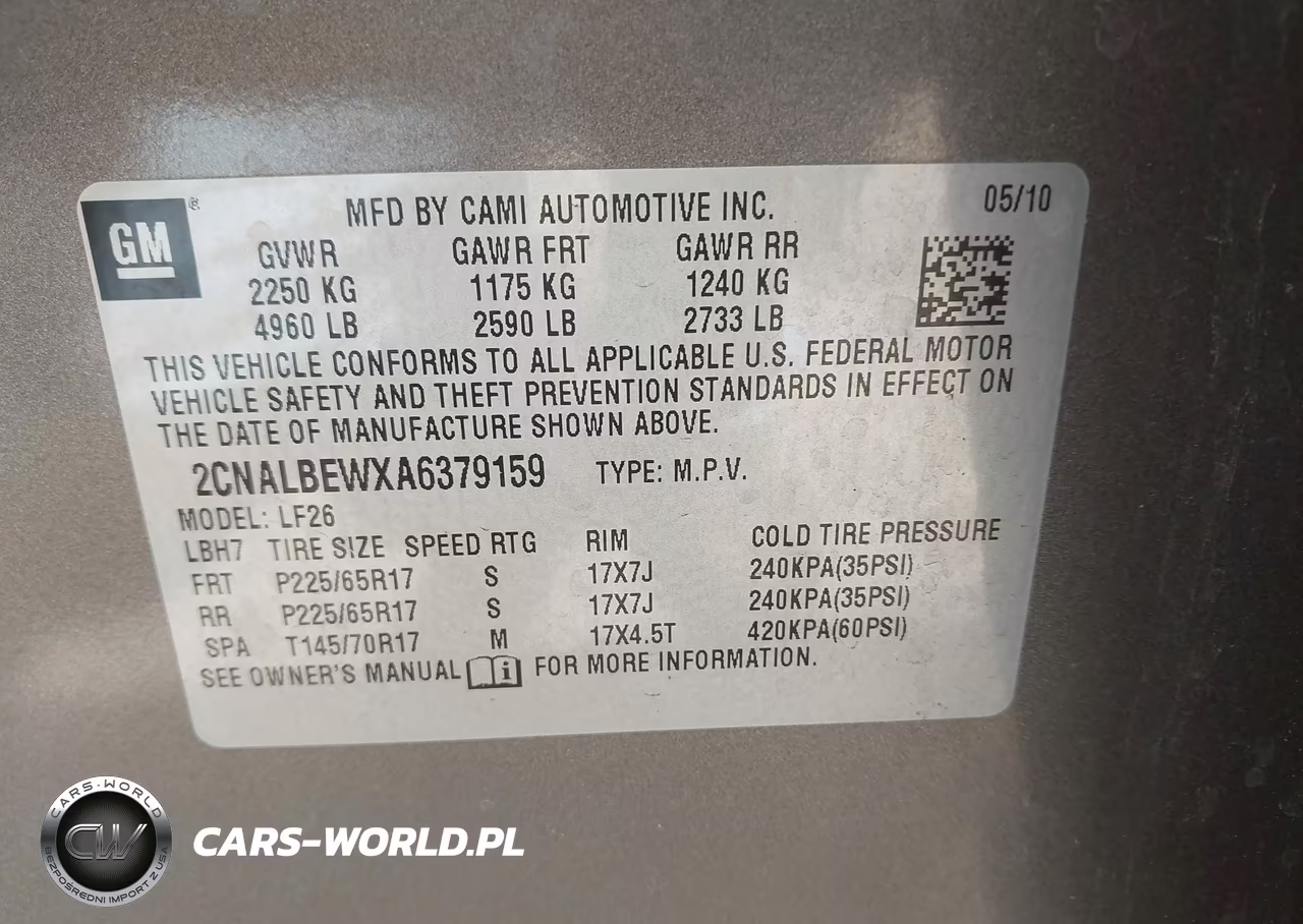 2010 Chevrolet Equinox Ls VIN:2CNALBEWXA6379159 - 9
