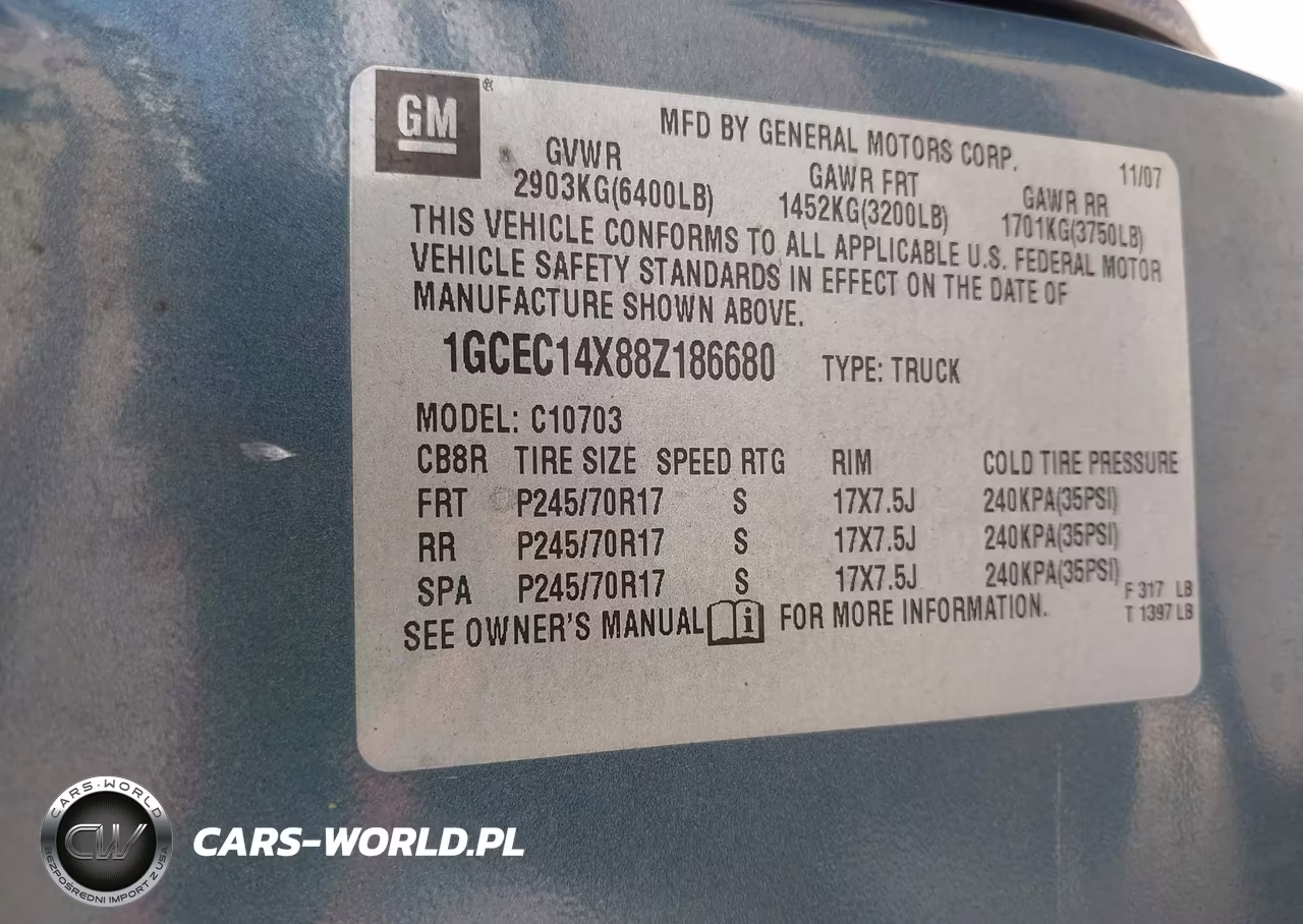 2008 Chevrolet Silverado 1500 Work Truck VIN:1GCEC14X88Z186680 - 9