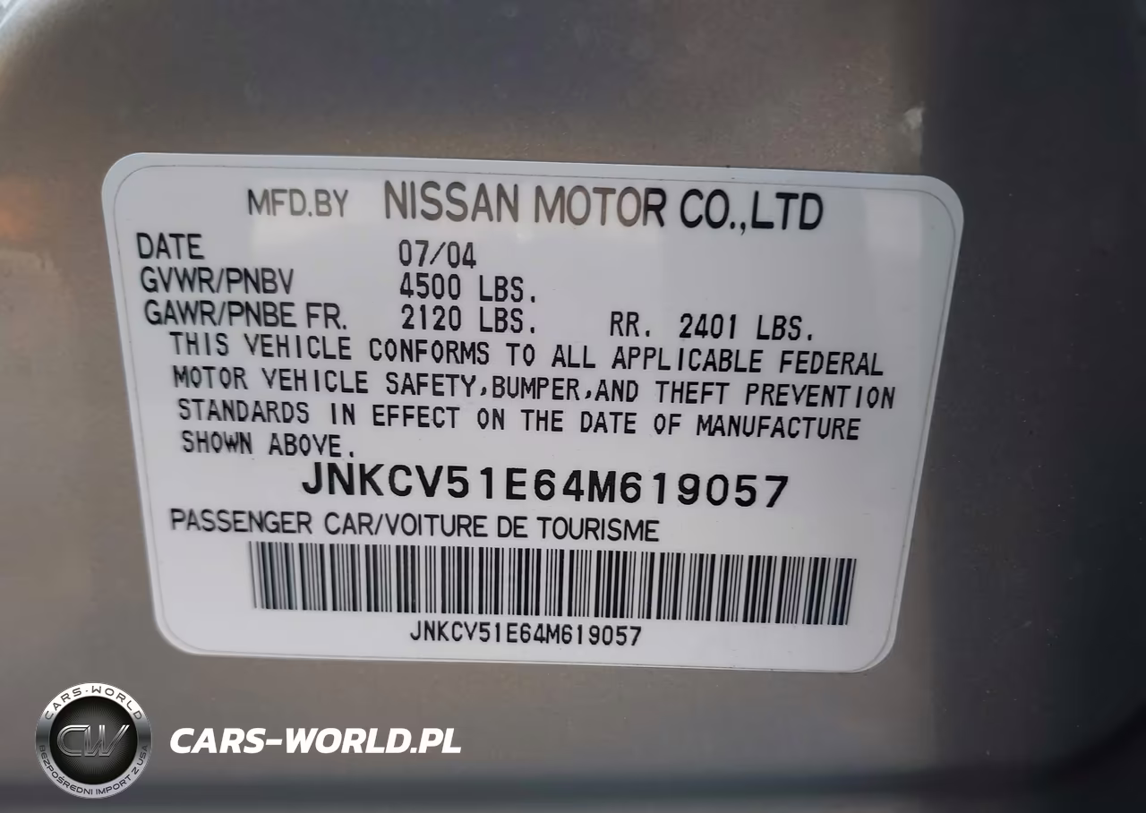 2004 Infiniti G35 VIN:JNKCV51E64M619057 - 9