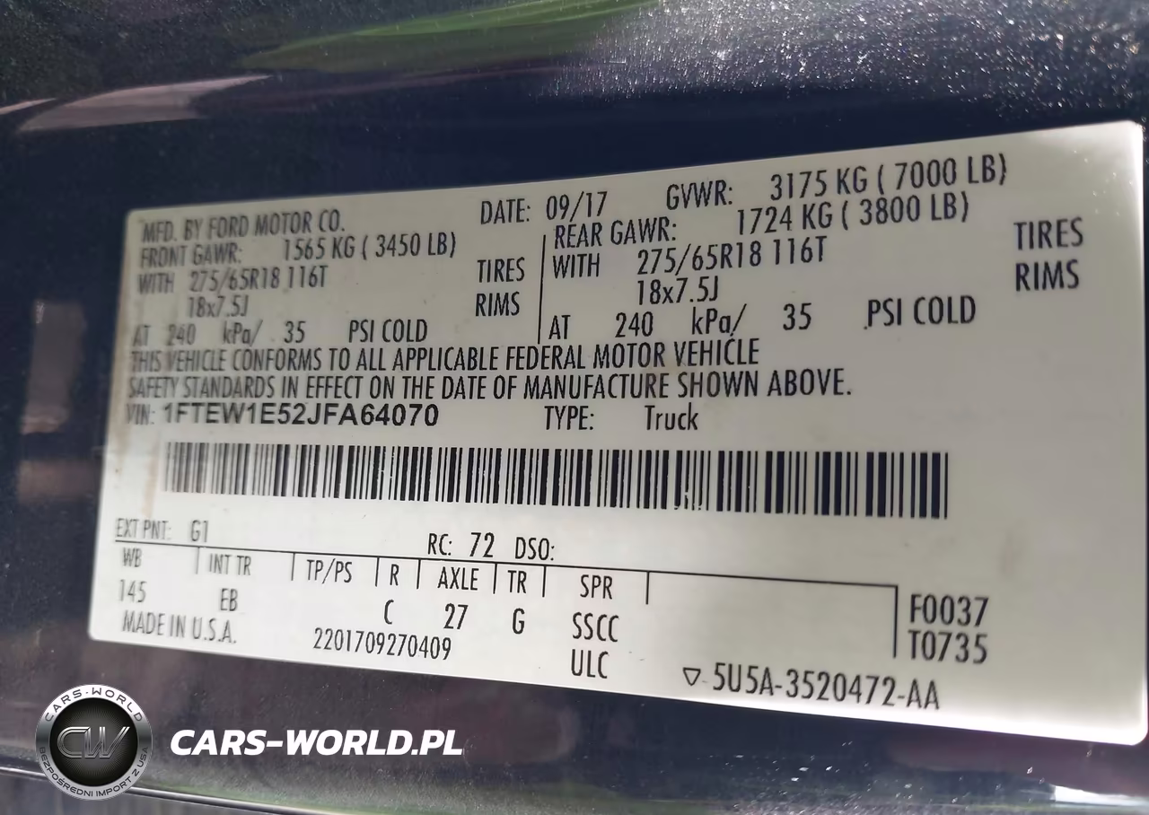 2018 Ford F-150 Lariat VIN:1FTEW1E52JFA64070 - 9