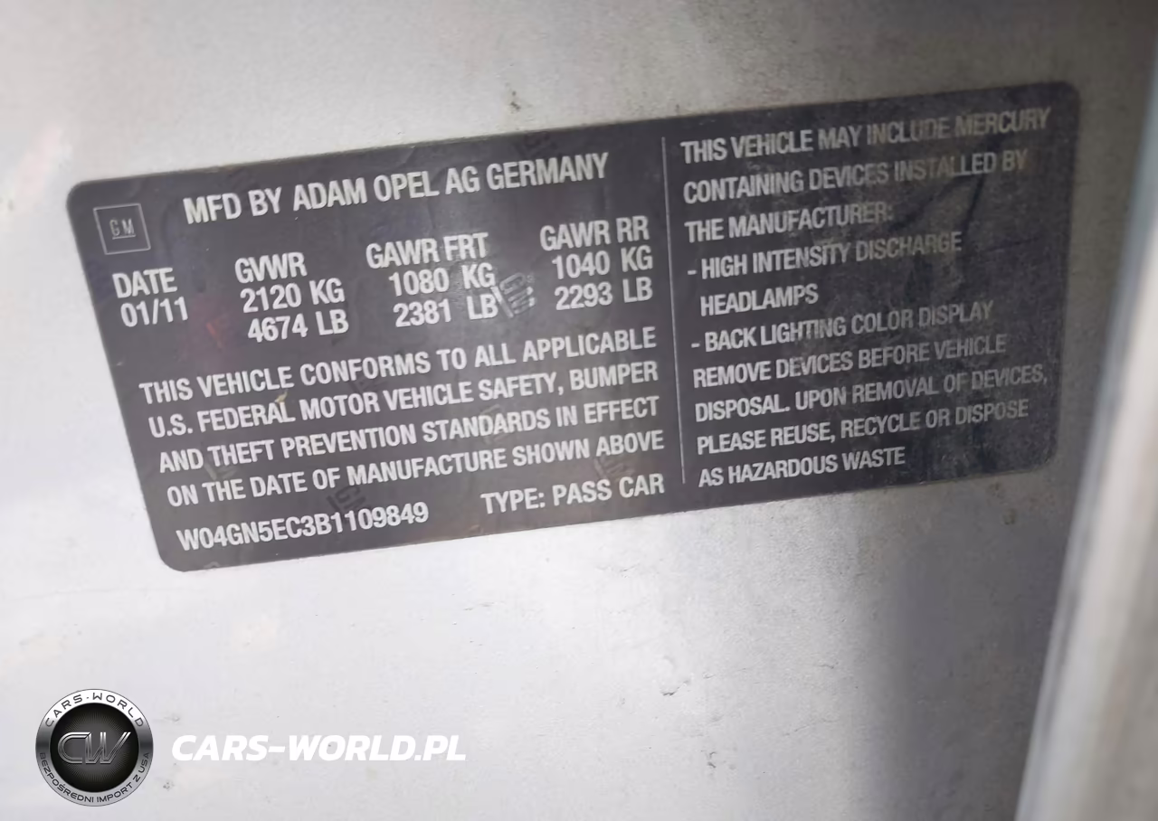 2011 Buick Regal Cxl Russelsheim VIN:W04GN5EC3B1109849 - 9