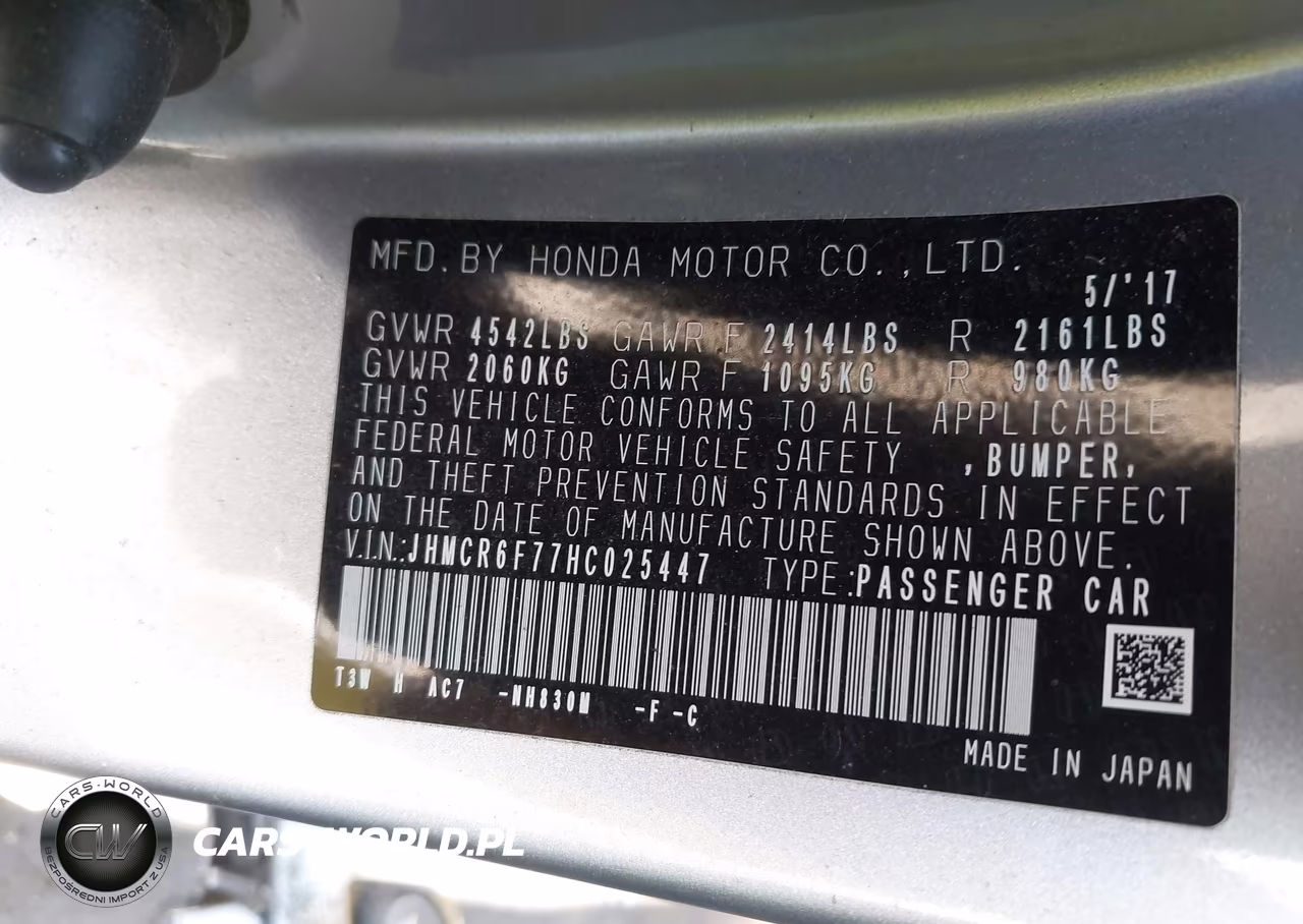 2017 Honda Accord Hybrid Touring VIN:JHMCR6F77HC025447 - 8