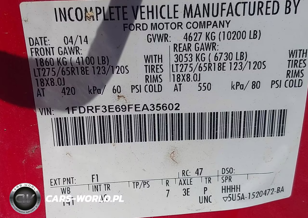2015 Ford F-350 Chassis Xl VIN:1FDRF3E69FEA35602 - 8