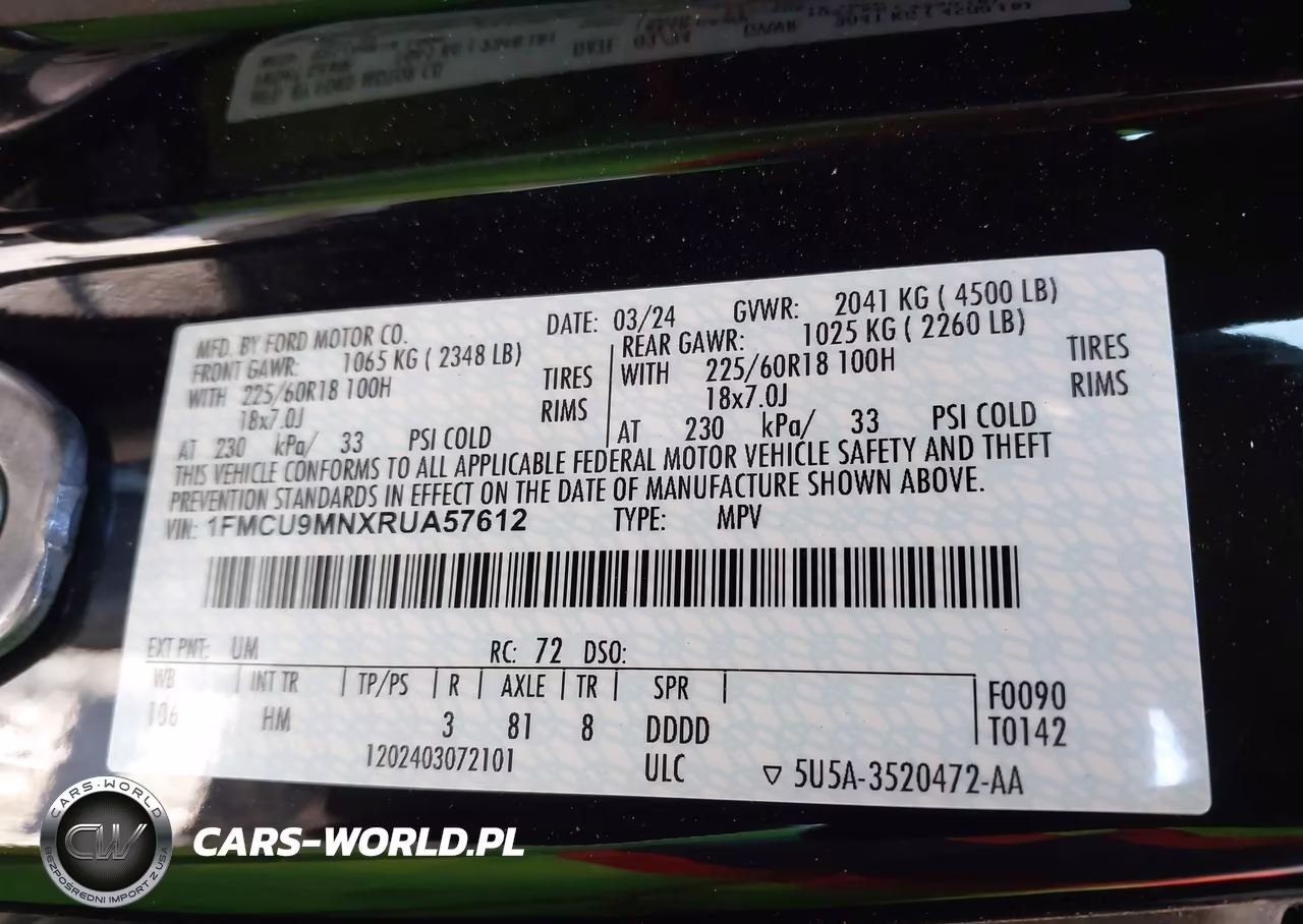2024 Ford Escape St-Line VIN:1FMCU9MNXRUA57612 - 9