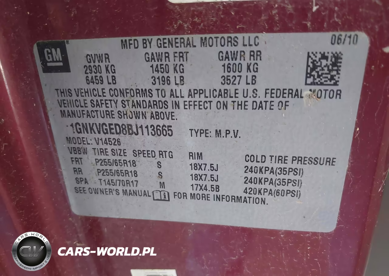 2011 Chevrolet Traverse 1Lt VIN:1GNKVGED8BJ113665 - 9