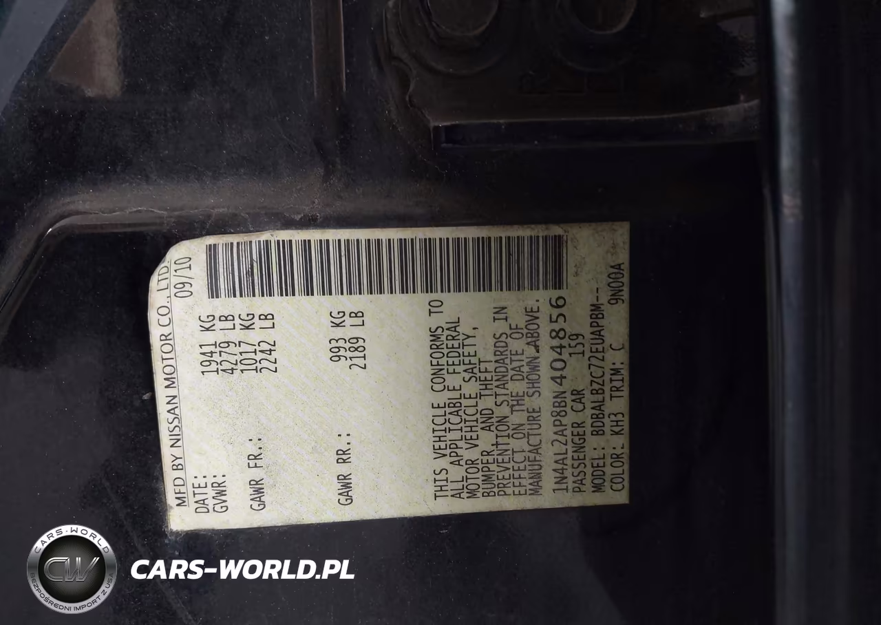 2011 Nissan Altima 2.5-2.5 S VIN:1N4AL2AP8BN404856 - 9