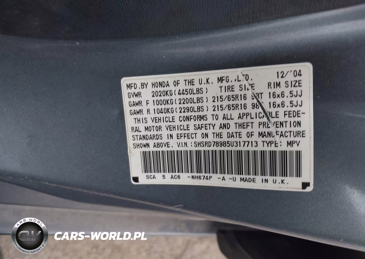2005 Honda Cr-V Se VIN:SHSRD78985U317713 - 9