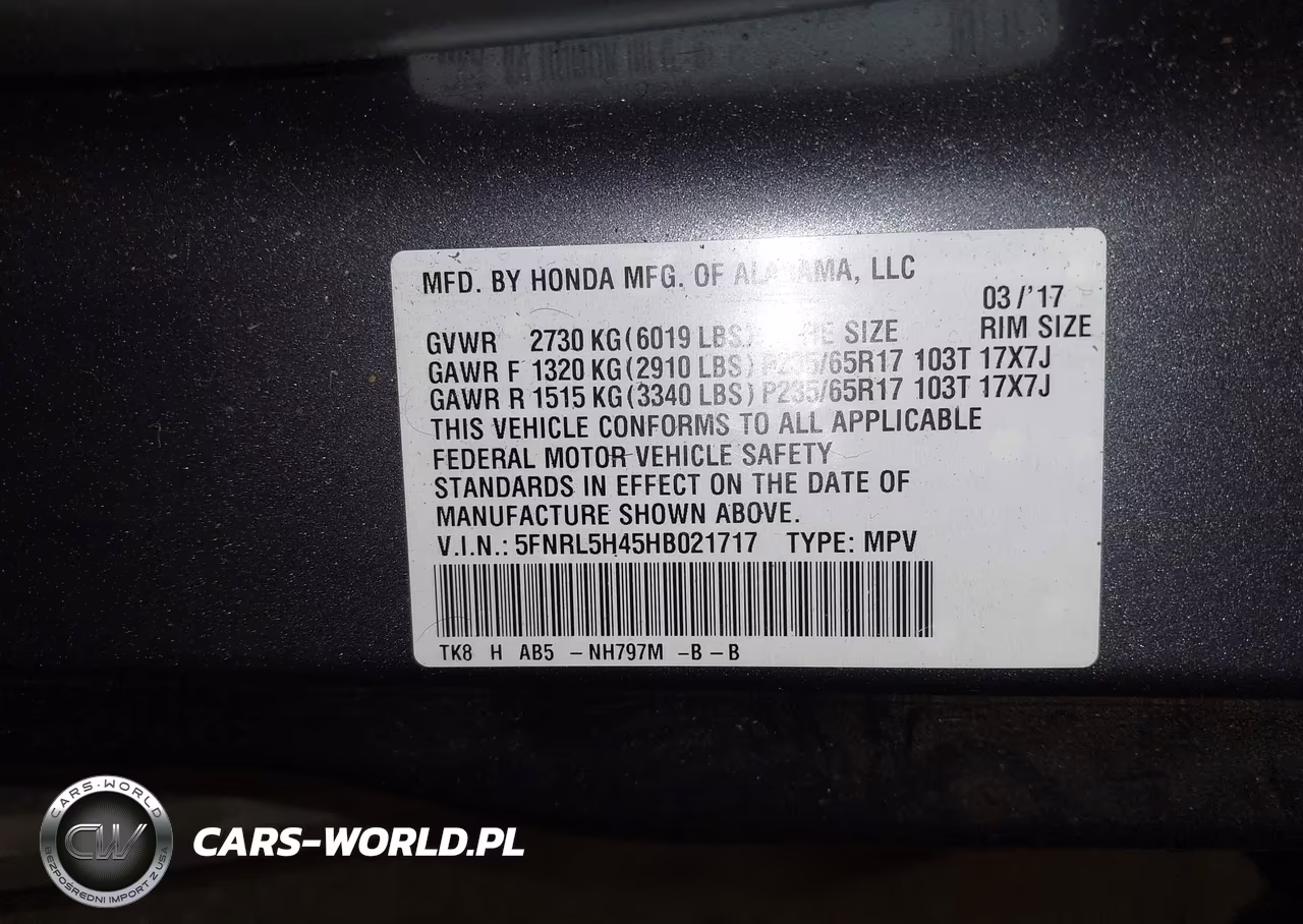 2017 Honda Odyssey Ex VIN:5FNRL5H45HB021717 - 9