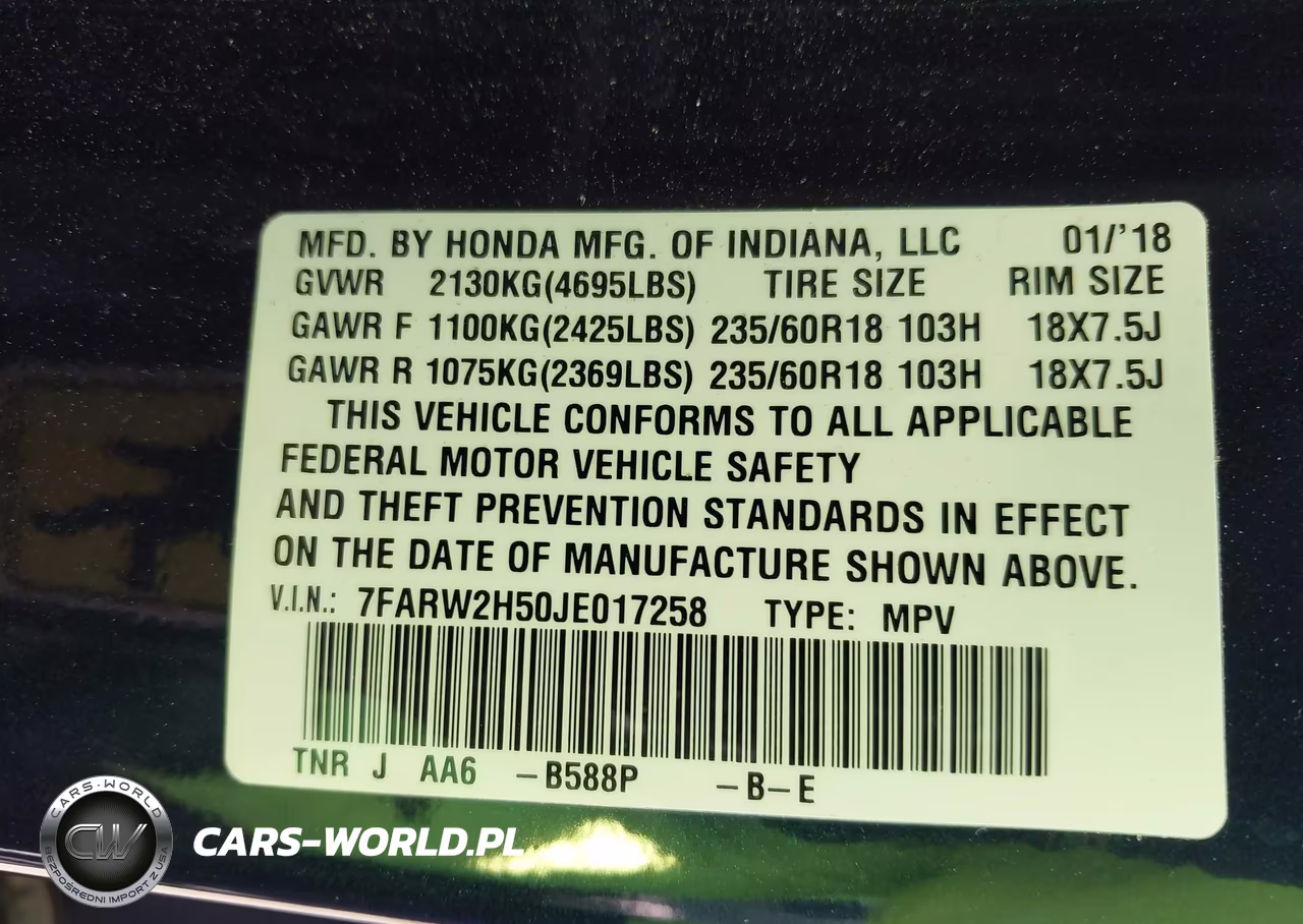 2018 Honda Cr-V Ex VIN:7FARW2H50JE017258 - 9