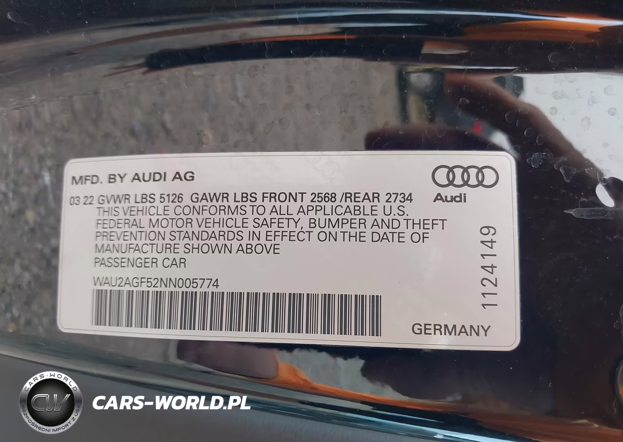 2022 Audi A5 Cabriolet Premium 45 Tfsi Quattro S Tronic VIN:WAU2AGF52NN005774 - 9