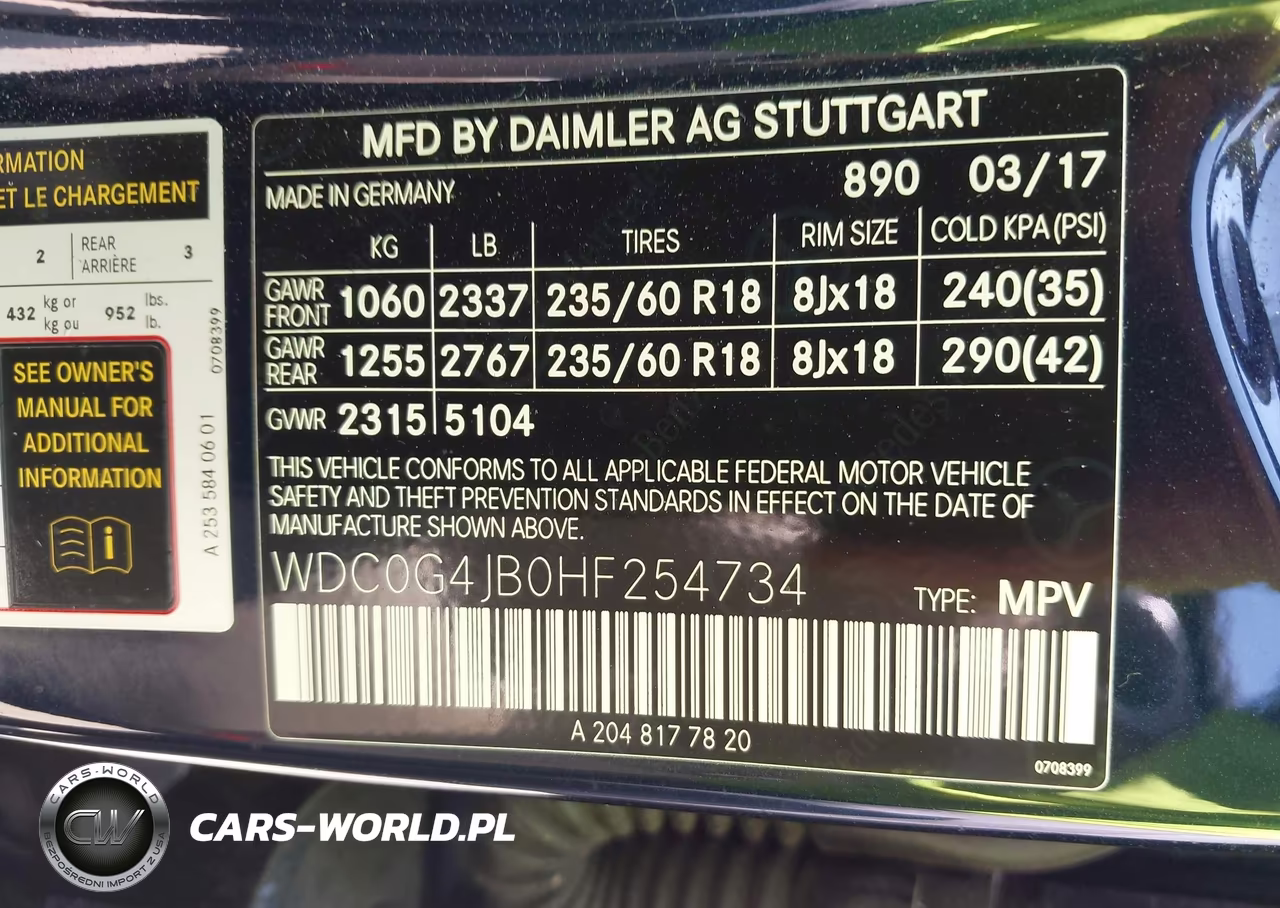 2017 Mercedes-Benz Glc 300 VIN:WDC0G4JB0HF254734 - 9