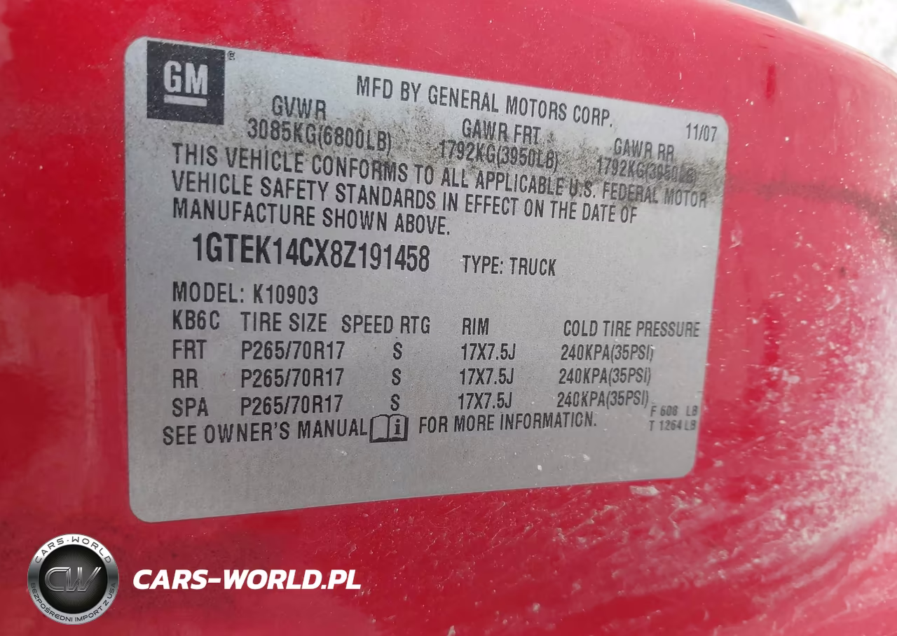 2008 GMC Sierra 1500 Work Truck VIN:1GTEK14CX8Z191458 - 9