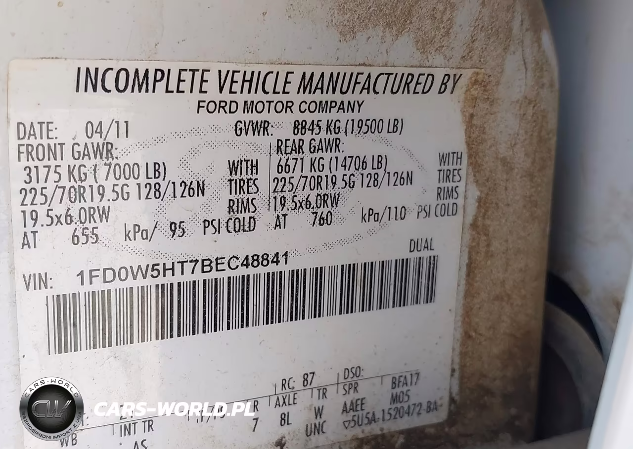 2011 Ford F-550 Chassis Xl VIN:1FD0W5HT7BEC48841 - 8