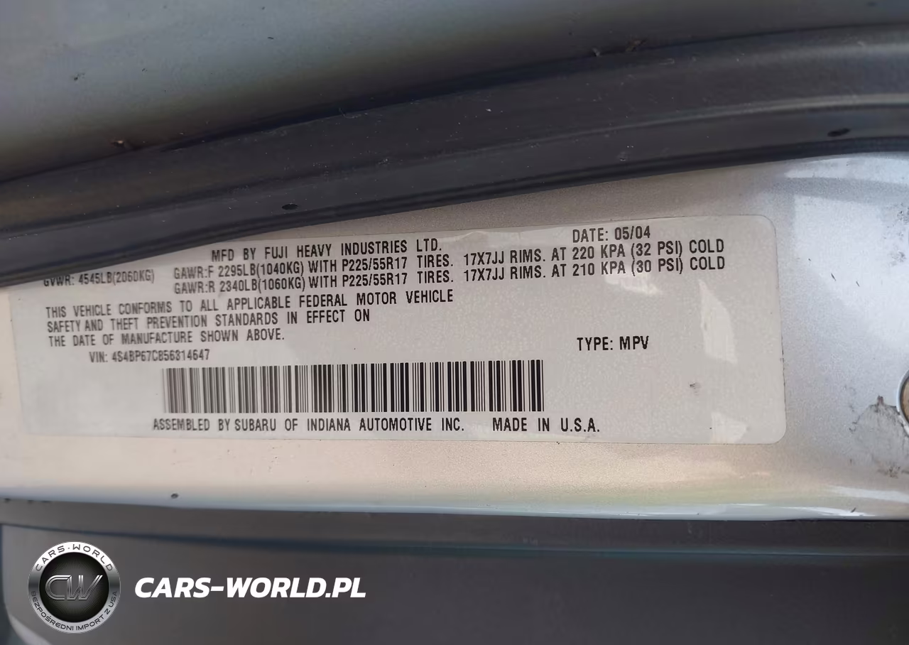 2005 Subaru Outback 2.5Xt Limited VIN:4S4BP67C856314647 - 9