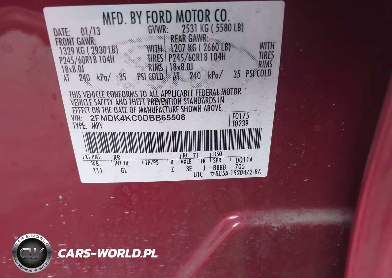 2013 Ford Edge Limited VIN:2FMDK4KC0DBB65508 - 9