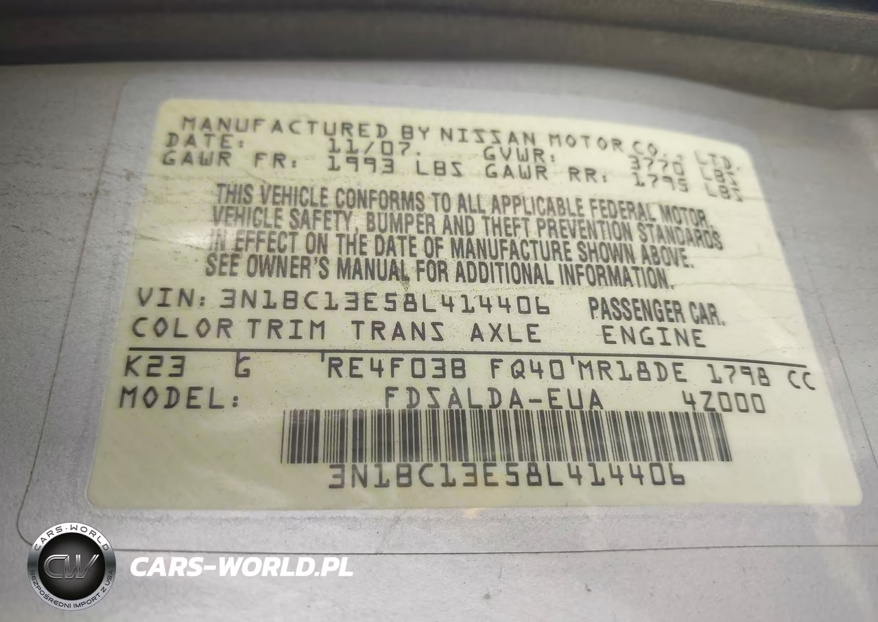 2008 Nissan Versa 1.8S VIN:3N1BC13E58L414406 - 9